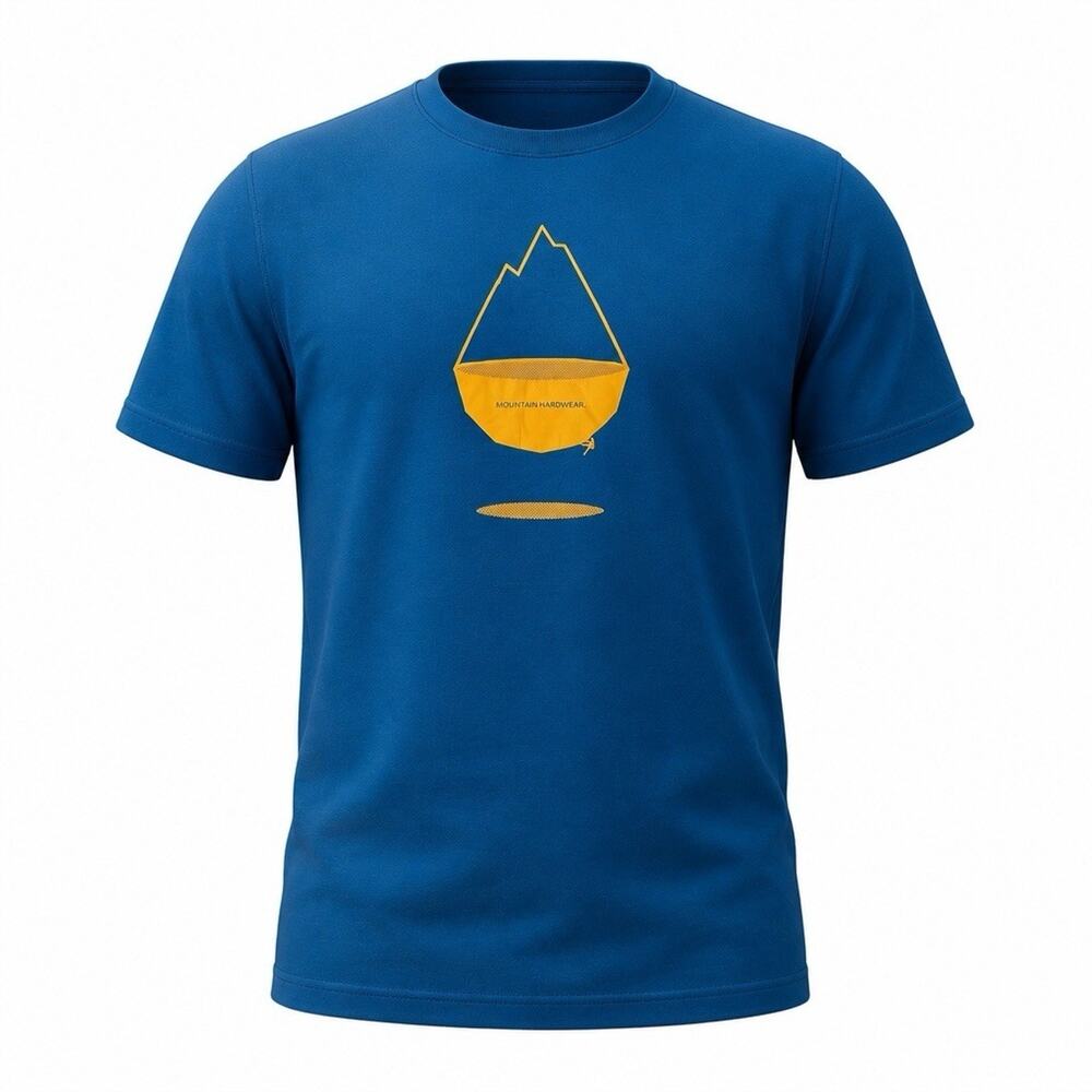 Mountain Hardwear Cobalt Blue Rock Climber Yellow Graphic Short Sleeve Tee XXL